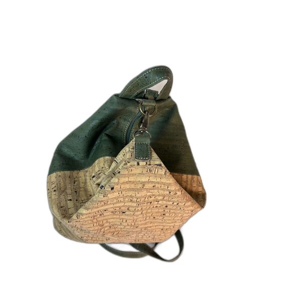 Made In Portugal Tan Olive Green 100% Natural Cork Convertible Sling Backpack main image 7